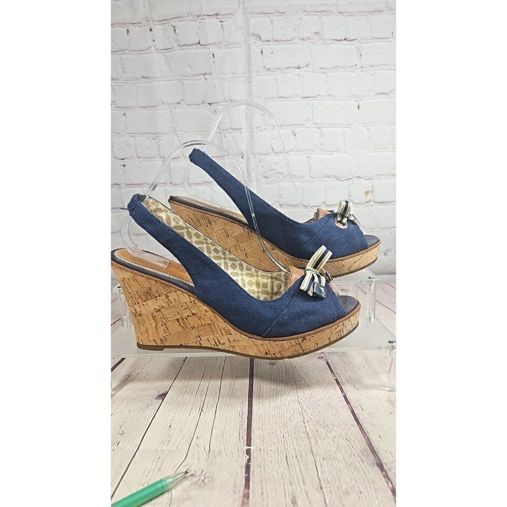 Sperry Open-Toe Cork Wedge Slingback Sandals Women's Size 8.5 - Picture 1 of 9